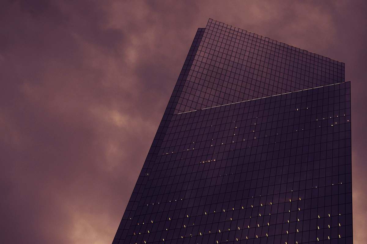 office building black and white building under blue sky urban